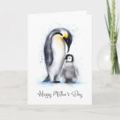 Muttertrag mit Pinguin Feiertagskarte (Vorderseite)