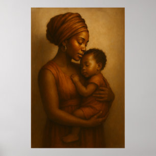 Mutterumarmung Afrikanische Mutter und Kind Wand Poster