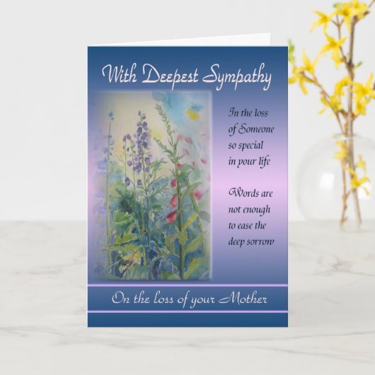 Mutterverlust - mit tiefem Beileid Karte (Gelbe Blume)