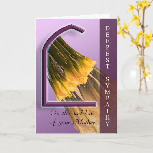 Mutterverlust - mit tiefem Beileid Karte (Gelbe Blume)