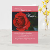 Mutterverlust, Rote Rose des Beileids, religiöse Karte (Gelbe Blume)