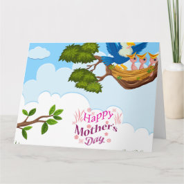 Muttervögel Fütternd Küken - Naturvorführung Karte