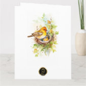 Muttervogel füttre ihren Babys Muttertag Karte (Rückseite)