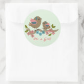 Muttervogel mit Baby und benutzerdefiniertem Text Runder Aufkleber (Tasche)