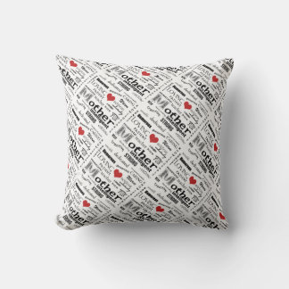 MutterWord Cloud-Attribute+Rotes Herz Kissen