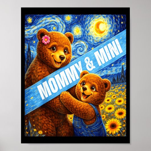 Mutti &amp; süßer kleiner Bär passend zum Mutterta Poster (Vorne)