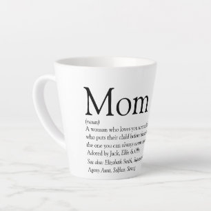 Mutti-Definitionszitat Schwarz und Weiß Milchtasse
