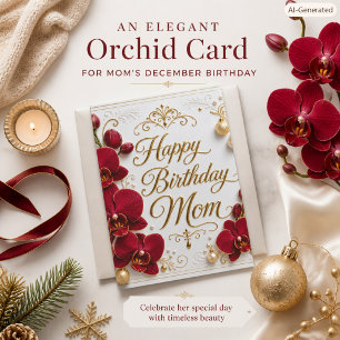 Mutti Dezember Geburtstag Elegante Orchidee Rote B Karte