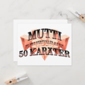 Mutti du bist wertvoller als ein 50 Karäter Karte (Vorderseite/Rückseite Beispiel)
