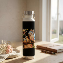 Mutti ist zu Hause Schwarze Wasserflasche Vogel Ge