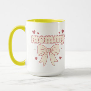 Mutti Rosa Schleifen Herzen Süßes Weibliches Desig Tasse