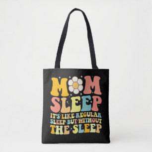 Mutti schläft lustig Muttertag Groovy Retro Tasche
