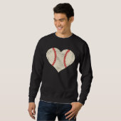 Mutti-Tag Bedrängtes Herz Baseball Herz Mama Sweatshirt (Vorne ganz)