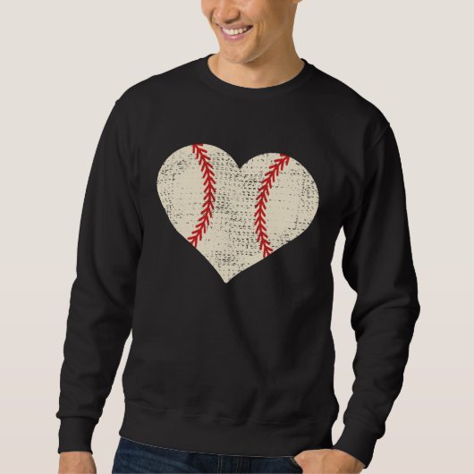 Mutti-Tag Bedrängtes Herz Baseball Herz Mama Sweatshirt (Vorderseite)