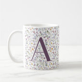 Mutti-Tag | Florales Brautjungfer-Lehrer-Initial Kaffeetasse (Links)