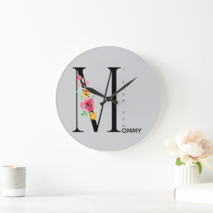 Mutti-Tag, Geschenk für Mama, Ich liebe Dich Mama Große Wanduhr