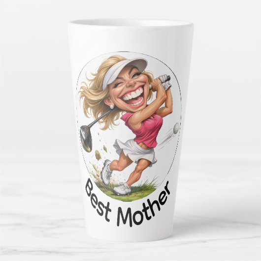 Mutti-Tag große Golf-Latte-Mug Milchtasse (Vorderseite)