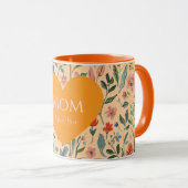 Mutti-Tag, Ich liebe Dich, Blumenmuster, Liebesher Tasse (VorderseiteRechts)
