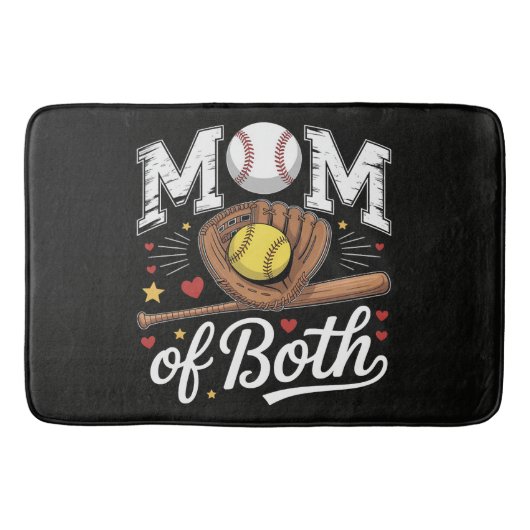 Mutti von beiden Game Day Baseball Softball Badematte (Vorderseite)