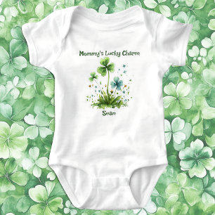 Muttis Glücksbringer-Kleeblatt St. Patrick's Day Baby Strampler