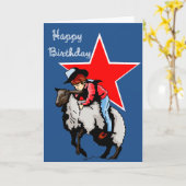 Mutton Bustin Birthday Card Karte (Gelbe Blume)
