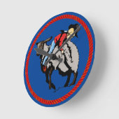Mutton Busting Backward Cowboy Runde Wanduhr (Winkel)