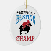 Mutton Busting Champ Sheep Riding Keramik Ornament (Rechts)
