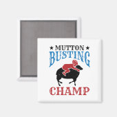 Mutton Busting Champ Sheep Riding Magnet (Vorderseite/Rückseite)