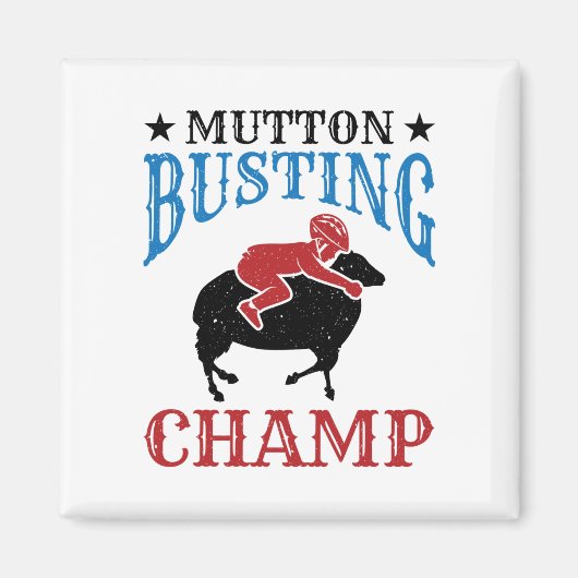 Mutton Busting Champ Sheep Riding Magnet (Vorne)