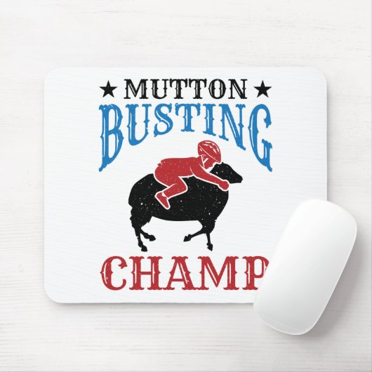 Mutton Busting Champ Sheep Riding Mousepad (Mit Mouse)