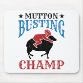 Mutton Busting Champ Sheep Riding Mousepad (Vorne)