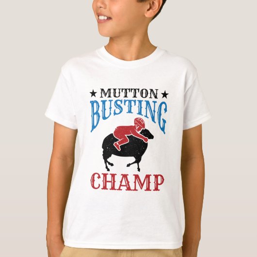 Mutton Busting Champ Sheep Riding T-Shirt (Vorderseite)
