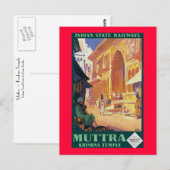 Muttra ~ Krishna-Tempel Postkarte (Vorne/Hinten)