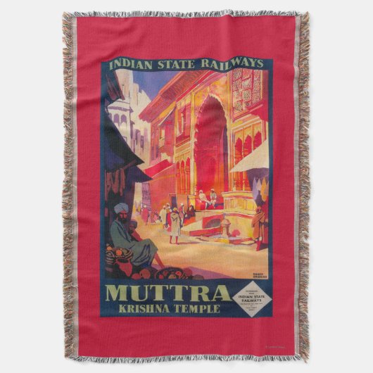Muttra Krishna Tempel-Reise-Plakat Decke (Vorderseite Vertikal)