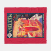 Muttra Krishna Tempel-Reise-Plakat Fleecedecke (Vorderseite (Horizontal))
