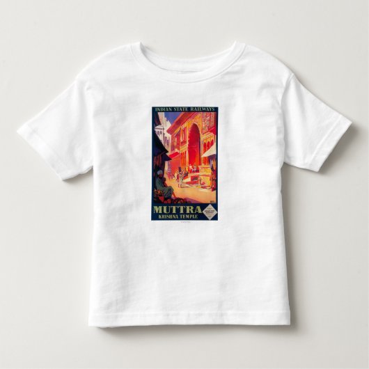Muttra Krishna Tempel-Reise-Plakat Kleinkind T-shirt (Vorderseite)