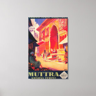 Muttra Krishna Tempel-Reise-Plakat Leinwanddruck