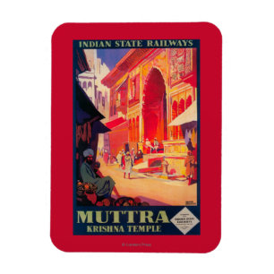Muttra Krishna Tempel-Reise-Plakat Magnet