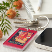 Muttra Krishna Tempel-Reise-Plakat Schlüsselanhänger (Vorderseite rechts)