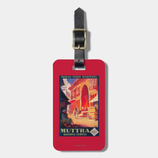 Muttra Krishna Tempel Reiseplakat Gepäckanhänger (Vorderseite vertikal)
