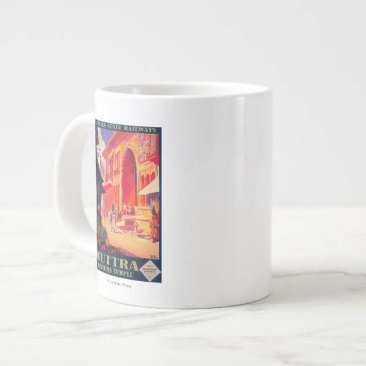 Muttra Krishna Tempel Reiseplakat Jumbo-Tasse (Vorderseite Links)