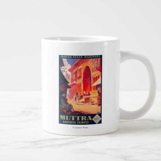 Muttra Krishna Tempel Reiseplakat Jumbo-Tasse (Rechts)