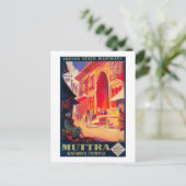 Muttra Krishna Temple Travel Poster Postkarte (Stehend Vorderseite)