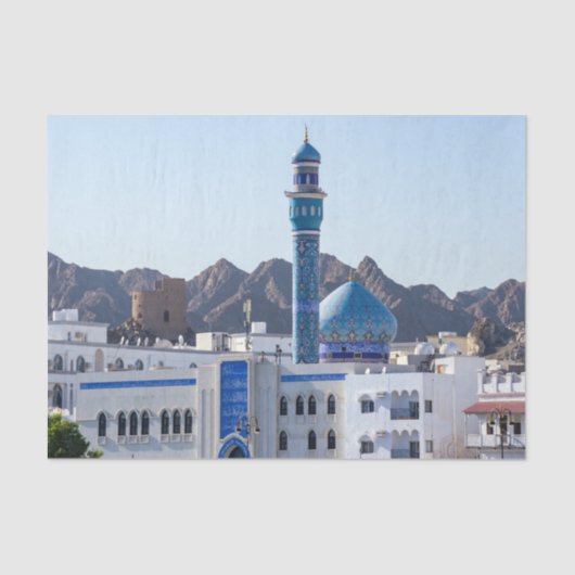 Muttrah Moschee - Muscat, Oman Seidenpapier (Vorderseite)