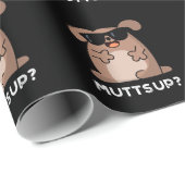 Mutts Up Funny Doggie Pun Dark BG Geschenkpapier (Rolleneckpunkt)