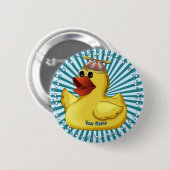 Mützen-Hut-Gummiente Button (Vorne & Hinten)