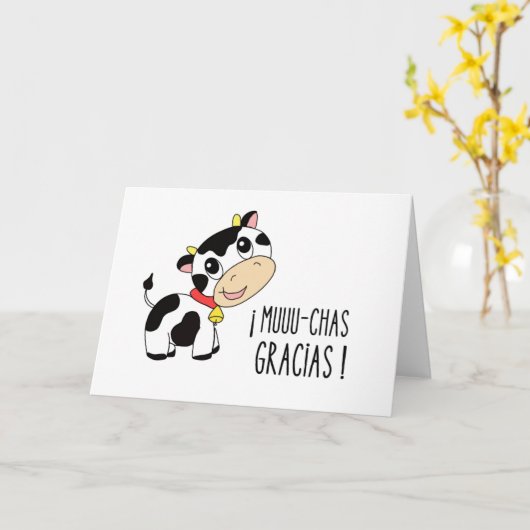 Muu-chas Gracias Danke, Card Español Karte (Gelbe Blume)