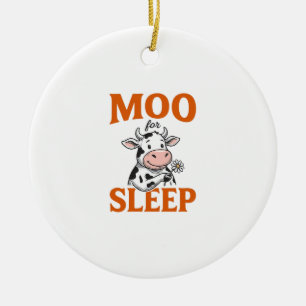 Muu für Schlaf Süße Kuh Vintage-Shirt-Design Keramik Ornament