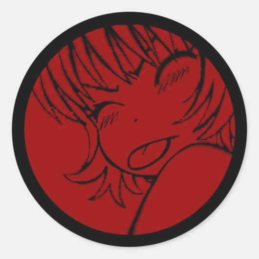 muuhh - niedliche Anime - Kawaii >_< rot Runder Aufkleber (Vorderseite)