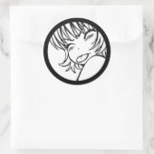 muuhh - niedliche Tiere - Kawaii >_< Runder Aufkleber (Tasche)